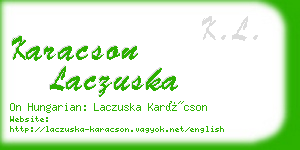 karacson laczuska business card
